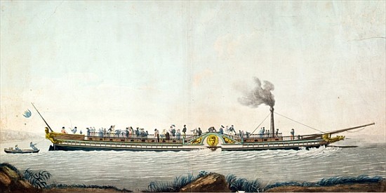 The Charles-Philippe, the first steamboat launched on the Seine, 20th August 1816 von Philibert Louis Debucourt