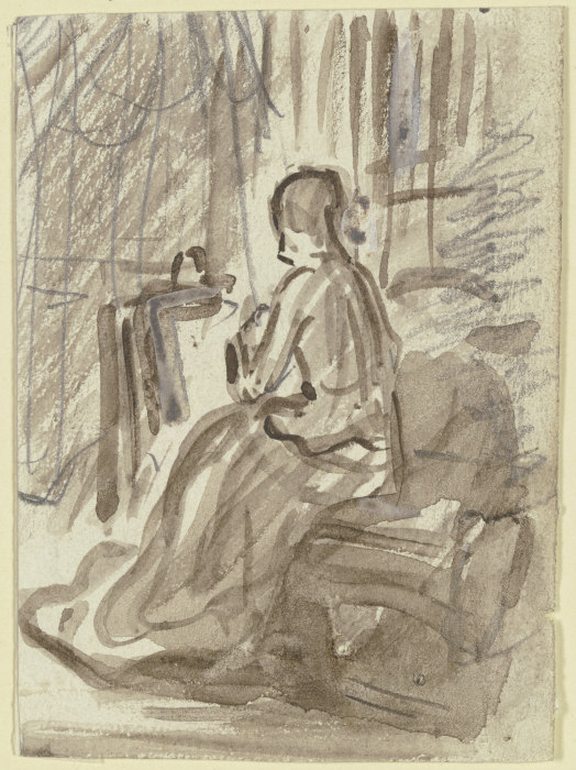 Sitzende Frau in Rückansicht von Philipp Rumpf