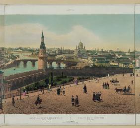 Blick auf die Christ-Erlöser-Kathedrale und den Moskauer Kreml (aus dem Panoramabild bestehend aus z