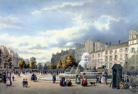 The Fountain of the Boulevard St. Martin, from 'Vue de Paris', c.1840 (colour litho) 15th