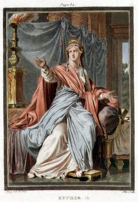Esther, costume for 'Esther' by Jean Racine, from Volume I of 'Research on the Costumes and Theatre 1610