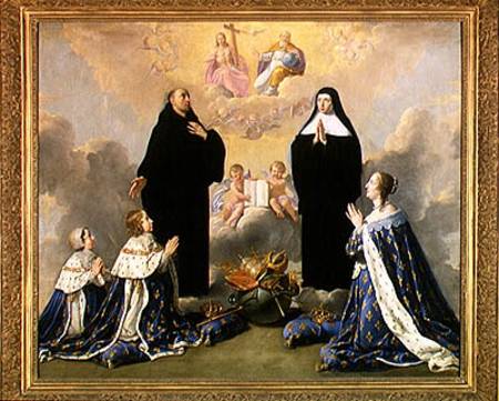 Anne of Austria (1601-66) and her Children at Prayer with St. Benedict and St. Scholastica von Philippe de Champaigne