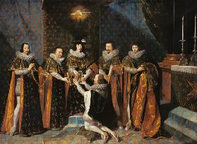 Louis XIII (1601-43) Receiving Henri d'Orleans (1595-1663) Duc de Longueville, into the Order of the 1633
