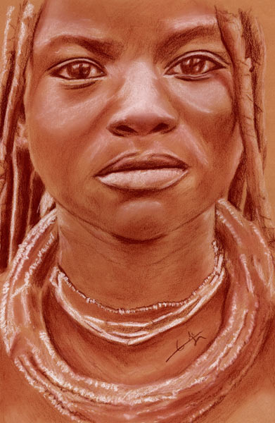Femme Himba de face von Philippe Flohic