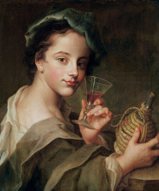 Woman with a Glass of Wine von Philippe Mercier