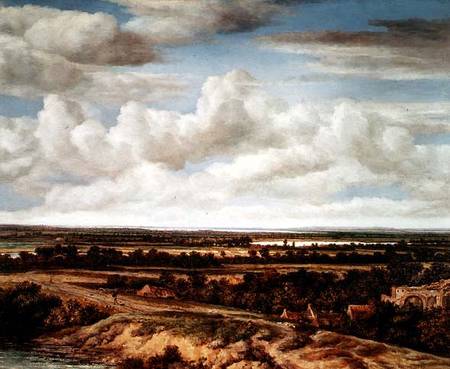An Extensive Landscape with a Road by a River von Philips Koninck