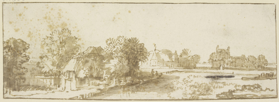 Landschaft mit Dorf von Philips Koninck