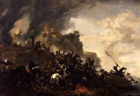 Cavalry Making a Sortie from a Fort on a Hill von Philips Wouverman