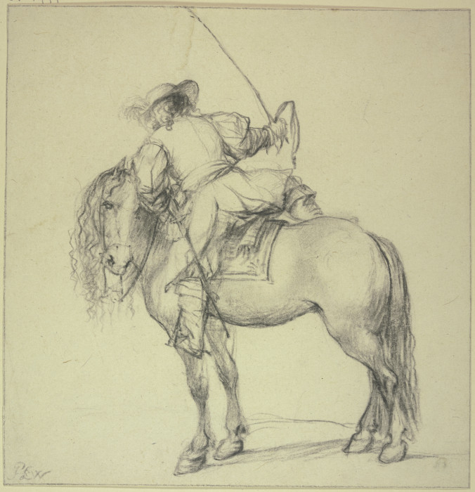 Ein Kavalier, der zu Pferde steigt von Philips Wouwerman