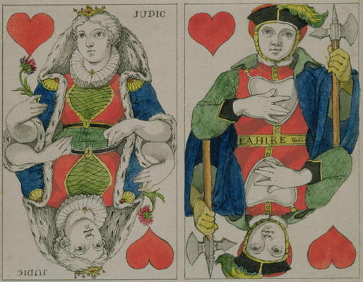 Design for playing cards, c.1810 (pen and ink and w/c on paper) von Phillip Otto Runge