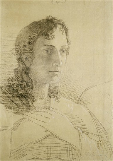 Head and hands of St. John, 1806 (chalk and charcoal on paper) von Phillip Otto Runge