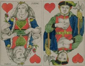 Design for playing cards, c.1810 (pen and ink and w/c on paper)