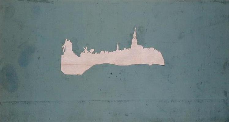 View of Hamburg (collage on paper) von Phillip Otto Runge