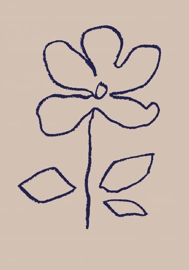 Ölpastell Blumenblau