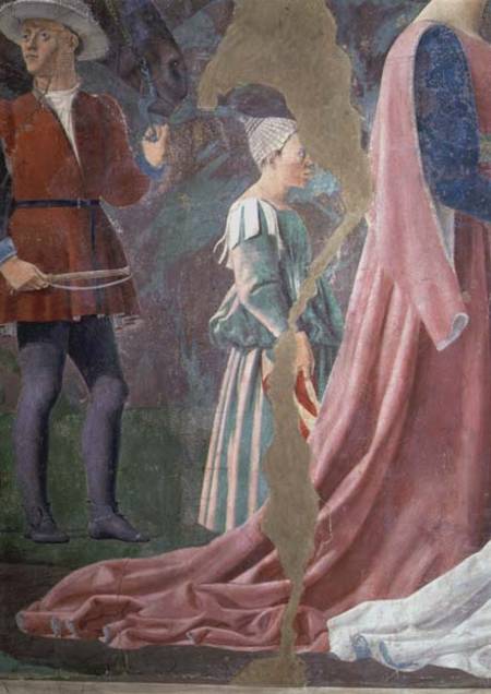 The Legend of the True Cross, the Queen of Sheba Worshipping the Wood of the Cross, detail of an att von Piero della Francesca