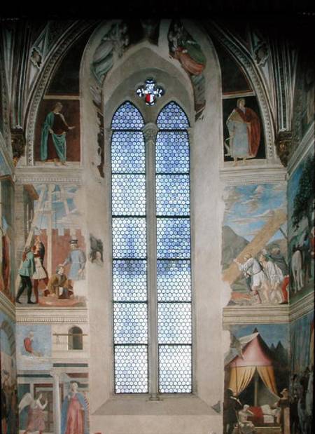 View of the end wall of the apse with frescoes from the Legend of the True Cross cycle von Piero della Francesca