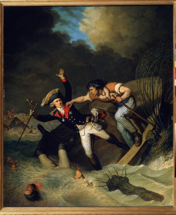 Der Tod Herzog Leopolds von Braunschweig beim Oderhochwasser 1785 von Pierre Alexandre Wille