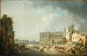 Clearing the Colonnade of the Louvre 1764
