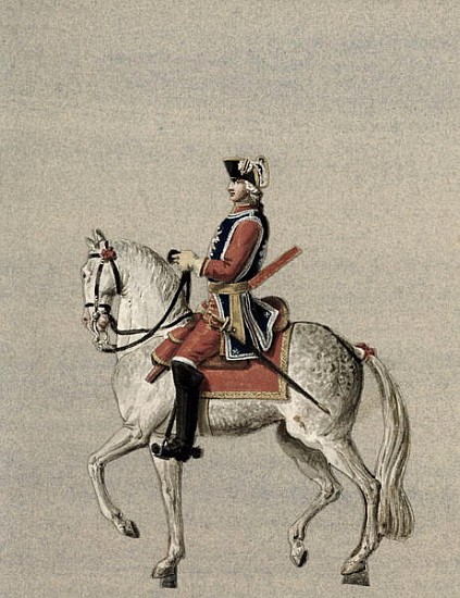 Equestrian portrait of Prince Charles de Beauveau-Craon (1720-93) von Pierre Antoine Lesueur