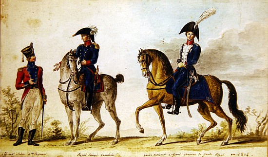 Swiss officer of the 4th regiment, horseman of the Royal Emigre Cavalry and mounted National Guard von Pierre Antoine Lesueur