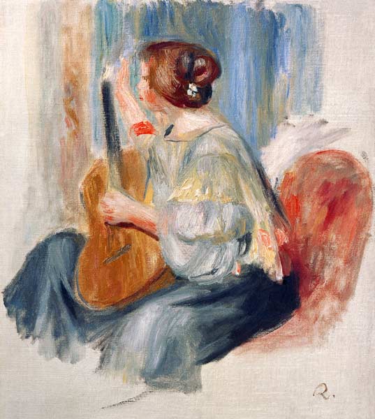 Frau mit Gitarre von Pierre-Auguste Renoir