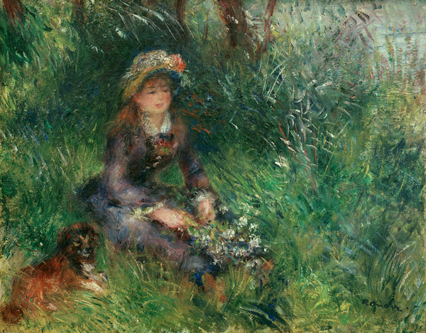 Aline Charigot au chien von Pierre-Auguste Renoir