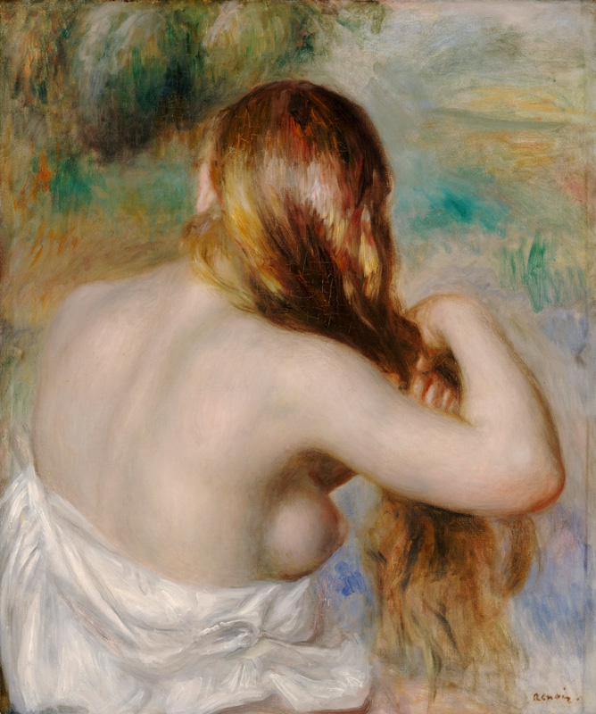 Blonde Braiding Her Hair von Pierre-Auguste Renoir