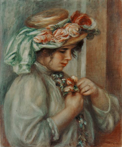 Mädchen mit Hut. von Pierre-Auguste Renoir