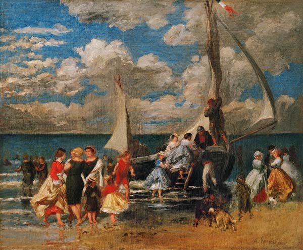 Meeting around a boat von Pierre-Auguste Renoir