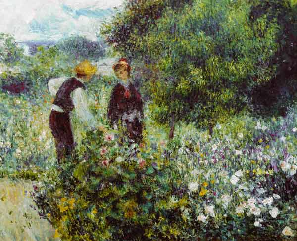 Renoir / Picking flowers / 1875 von Pierre-Auguste Renoir