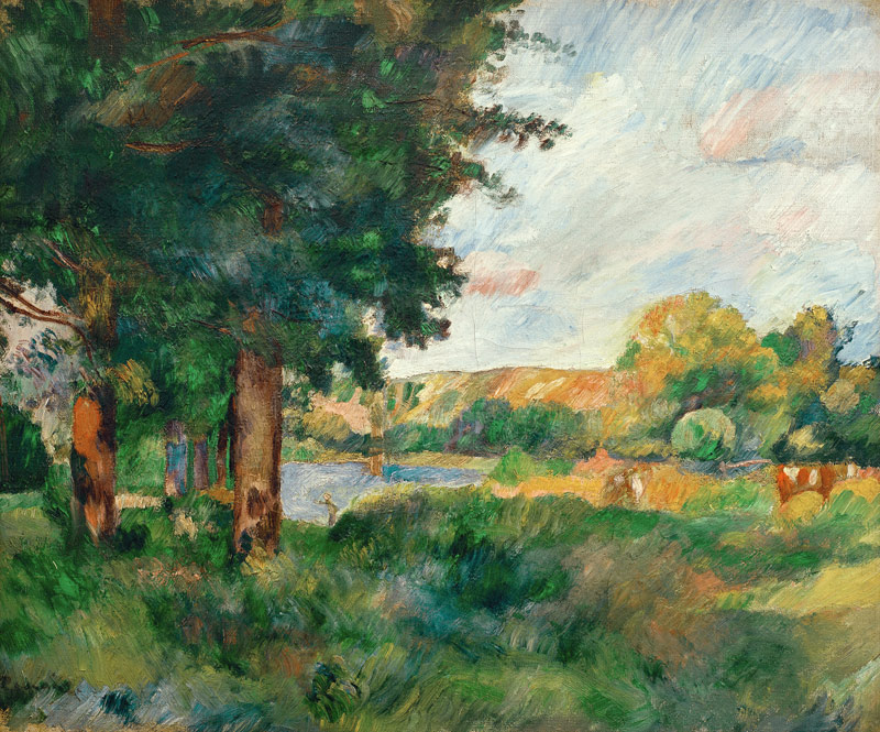 Ile de France landscape /c.1885 von Pierre-Auguste Renoir