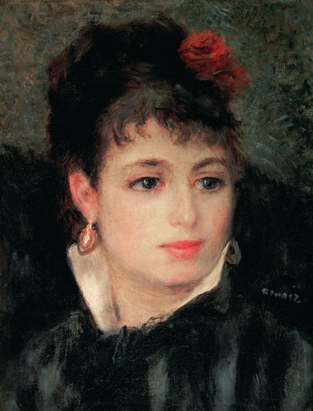 Woman with a rose in her hair von Pierre-Auguste Renoir