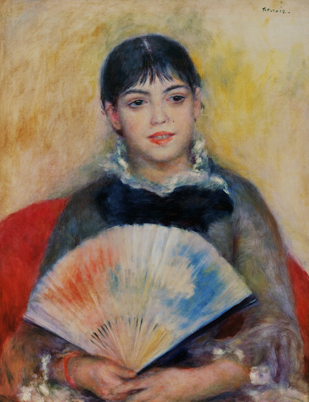 Girl with a Fan von Pierre-Auguste Renoir