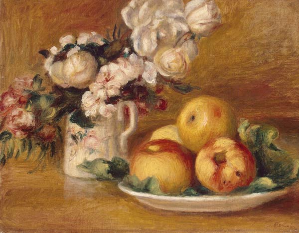 Äpfel und Blumen von Pierre-Auguste Renoir