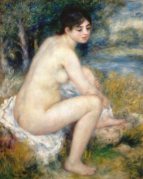 Badende, sich den Fuss abtrocknend. von Pierre-Auguste Renoir