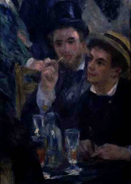 Ball at the Moulin de la Galette, detail of two seated men von Pierre-Auguste Renoir