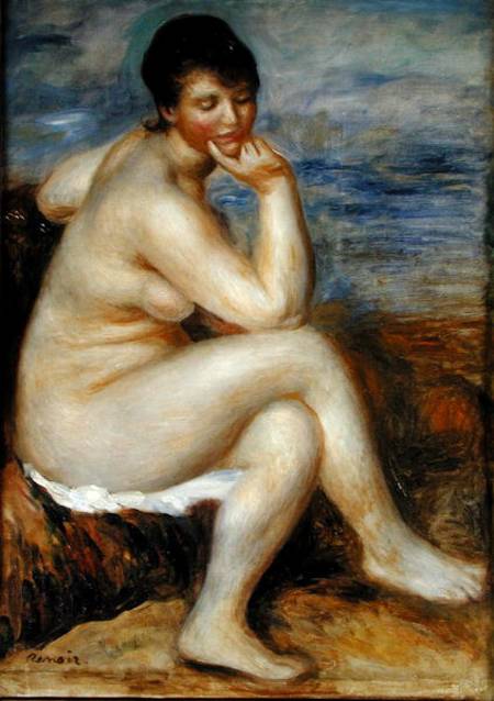 Bather Seated on a Rock von Pierre-Auguste Renoir