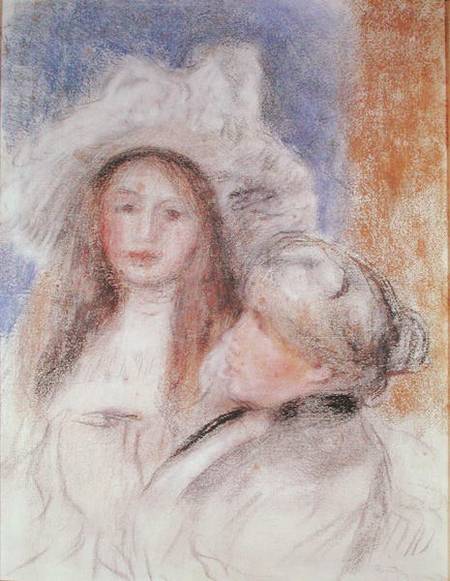 Berthe Morisot (1841-95) and her Daughter Julie Manet (1878-1966) von Pierre-Auguste Renoir