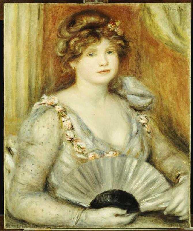 Bildnis einer Frau mit Fächer. von Pierre-Auguste Renoir