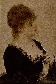 Bildnis einer jungen Frau (Jeune femme au corsage noir) von Pierre-Auguste Renoir