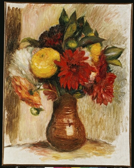 Bouquet of Flowers in a Stone Jug von Pierre-Auguste Renoir