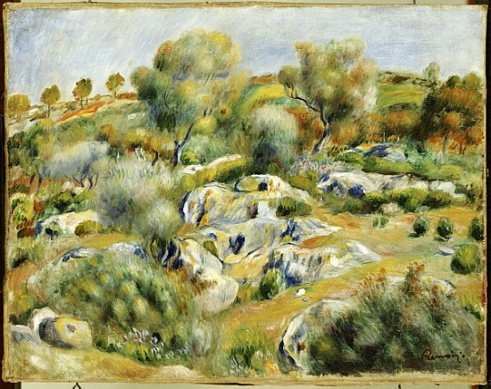 Brittany Landscape with Trees and Rocks von Pierre-Auguste Renoir