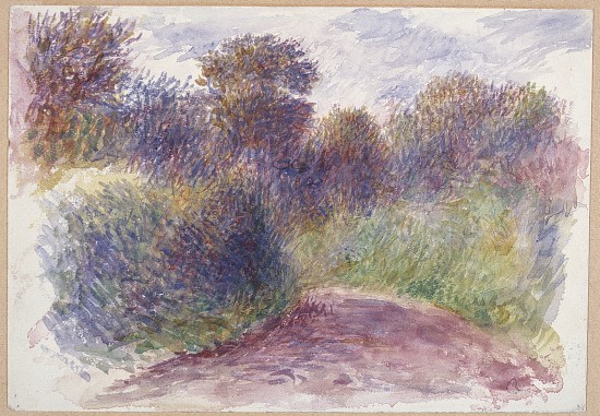 Country Lane (w/c on white wove paper) von Pierre-Auguste Renoir