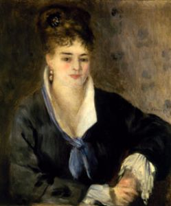 Dame in schwarzem Kleid. von Pierre-Auguste Renoir