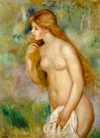 Die Badende im Grünen von Pierre-Auguste Renoir