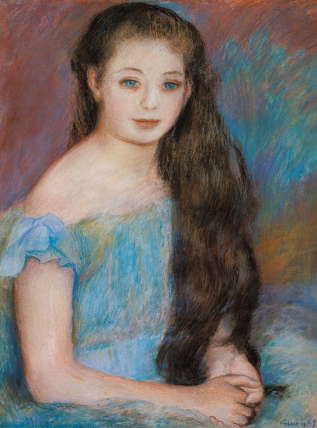 Dunkelhaariges Mädchen mit blauen Augen von Pierre-Auguste Renoir