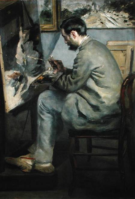 Frederick Bazille at his Easel von Pierre-Auguste Renoir