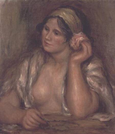 Gabrielle with a Green Necklace von Pierre-Auguste Renoir