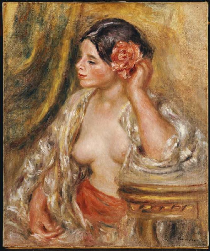 Gabrielle mit einer Rose im Haar von Pierre-Auguste Renoir