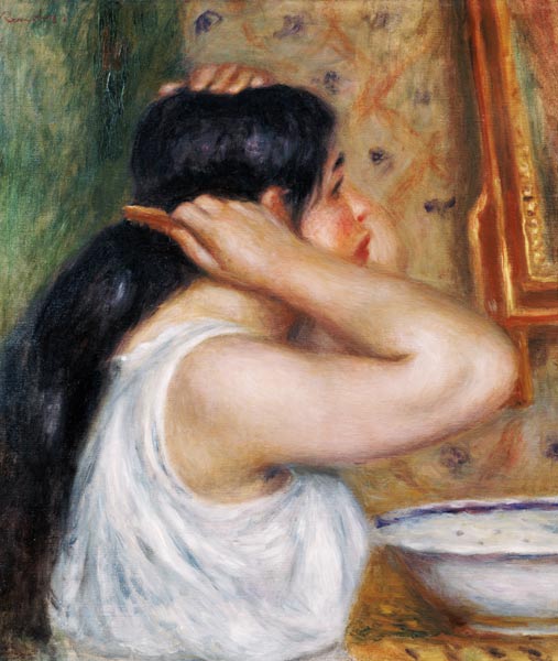 Girl Combing her Hair von Pierre-Auguste Renoir